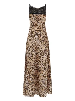 Adle Lace Neckline langes Kleid