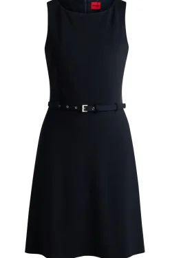 A-Linien Kleid mit Schnallengürtel