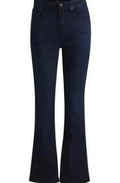 Ausgestellte Slim-Fit Jeans aus blauem Stretch-Denim