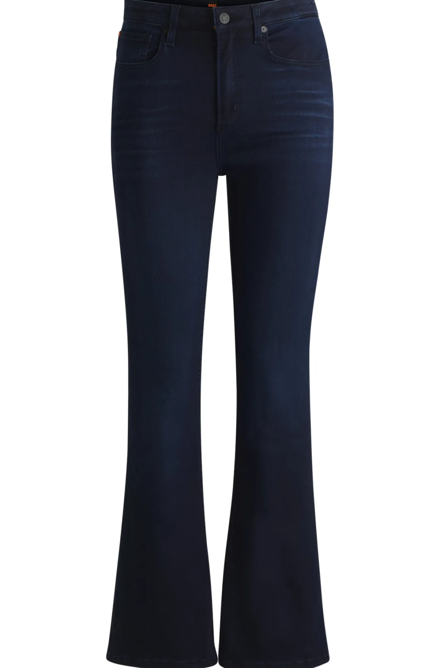 Ausgestellte Slim-Fit Jeans aus blauem Stretch-Denim