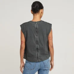 Back Zip Overdyed T-Shirt