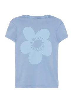 Baumwollshirt mit Used-Effekt und Rückenprint