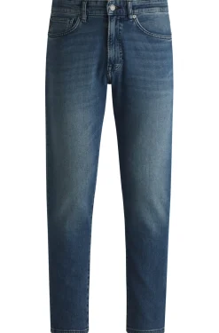 Blaue Tapered-Fit Jeans aus komfortablem Stretch-Denim