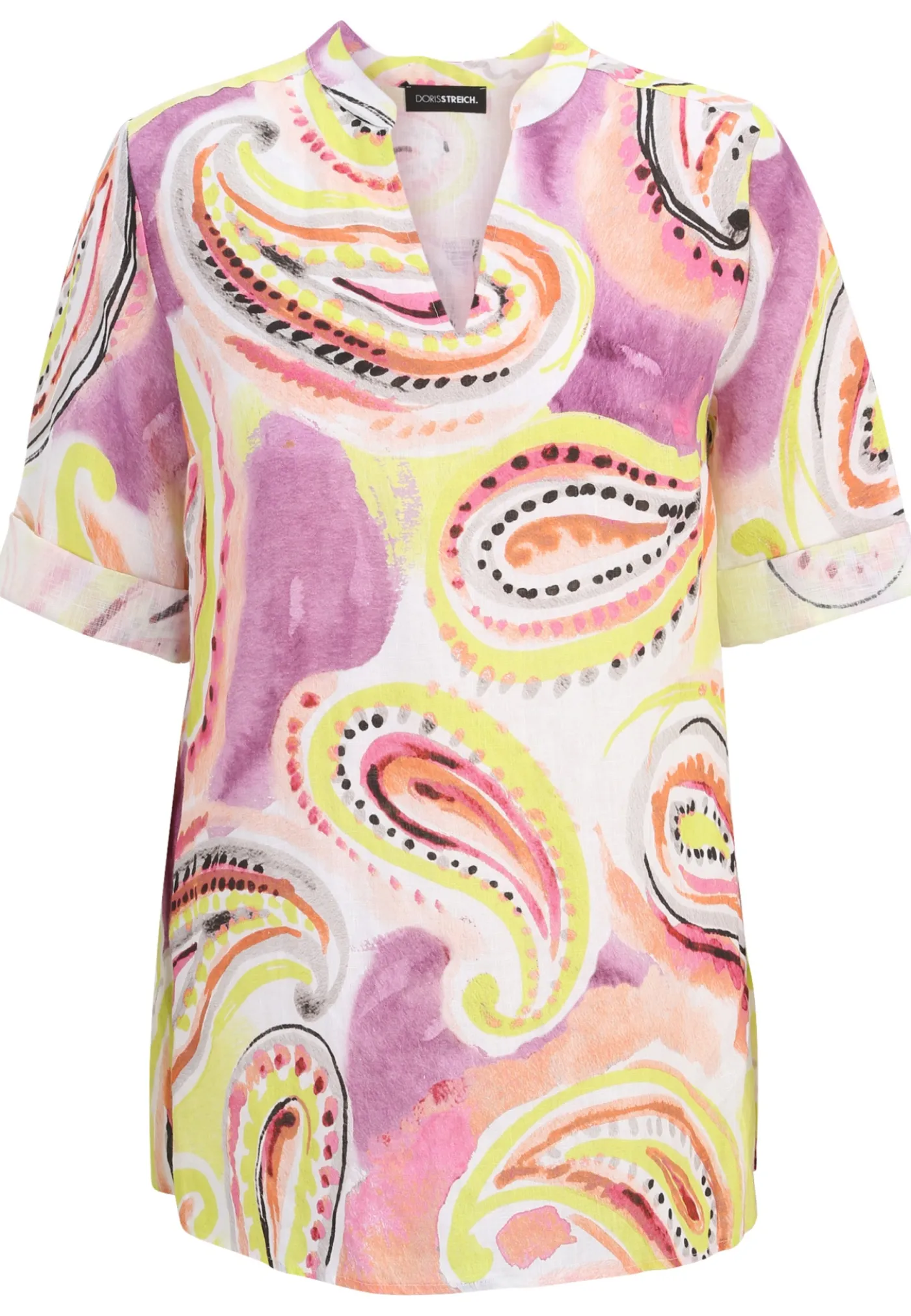 Bluse aus softem Leinen mit Paisley-Print