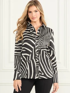 Bluse im Zebra-Look