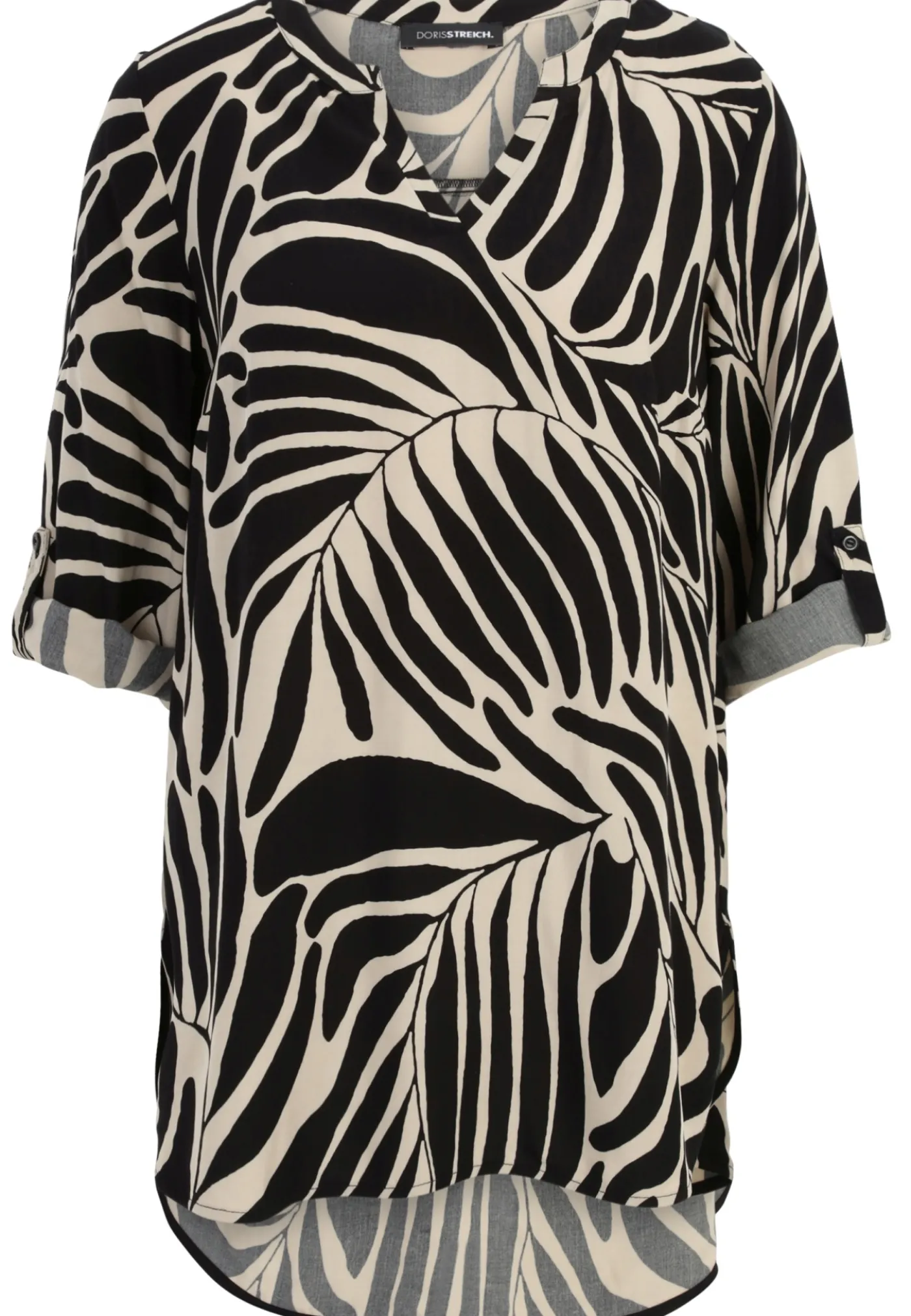 Bluse mit Blätter-Print