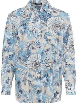 Bluse mit durchgehender Knopfleiste