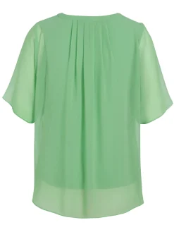 Bluse mit V-Ausschnitt und Zipper
