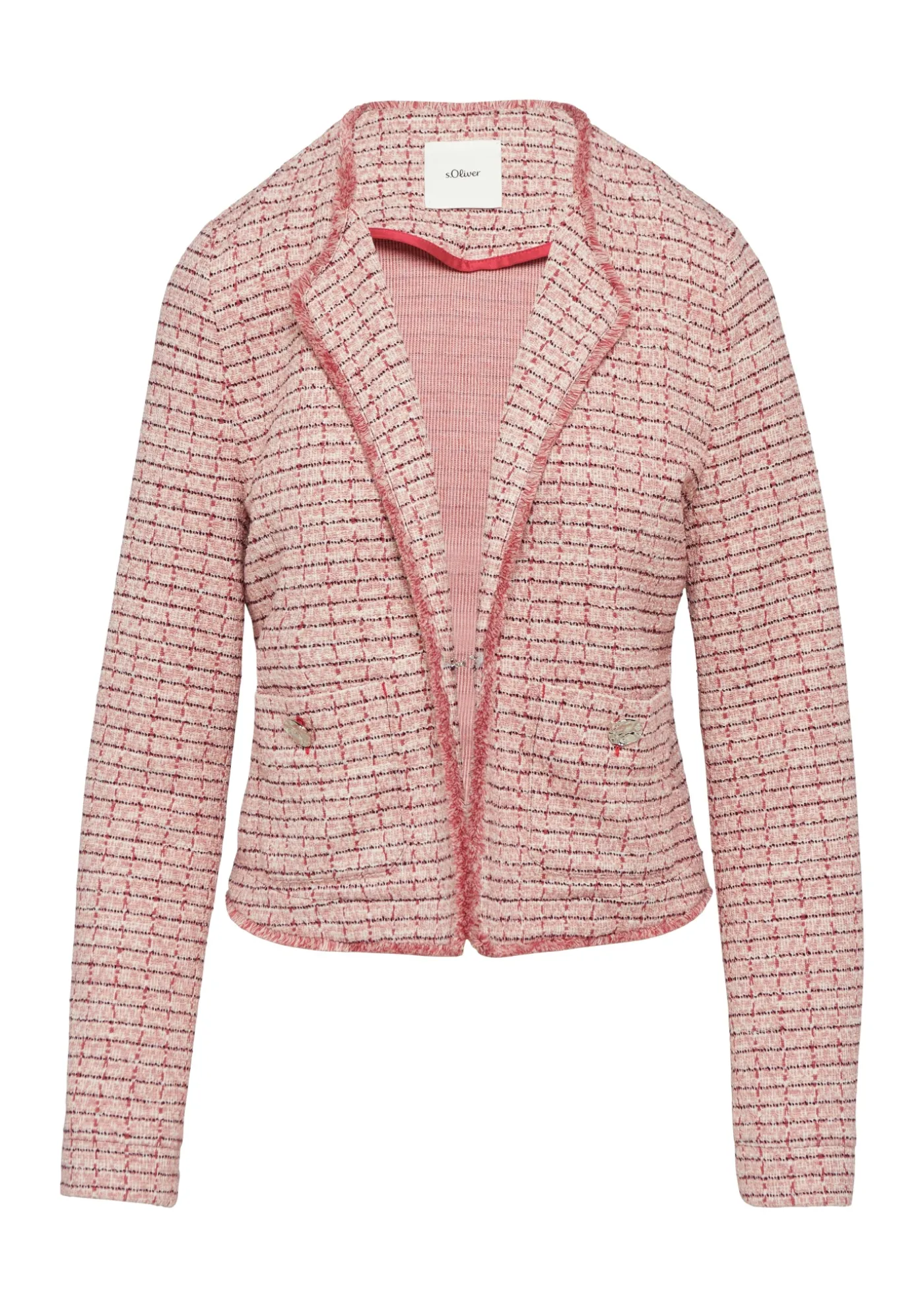 Bouclé-Jacke mit Fransen