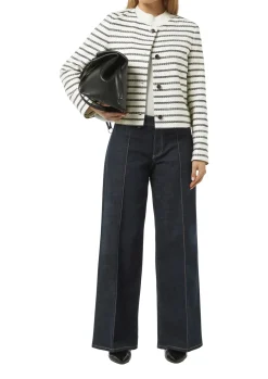 Bouclé-Jacke mit Knopfleiste