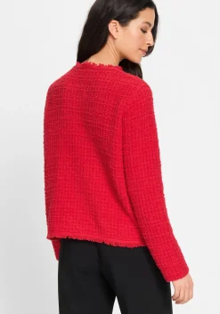 Bouclé Strickjacke