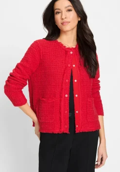 Bouclé Strickjacke