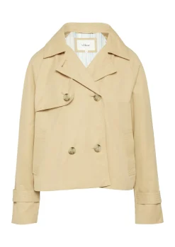 Cabanjacke mit Raglanärmeln und Streifenfutter