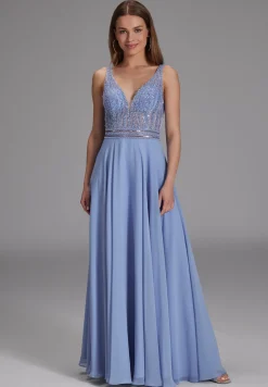 Chiffonkleid mit feiner Stickerei