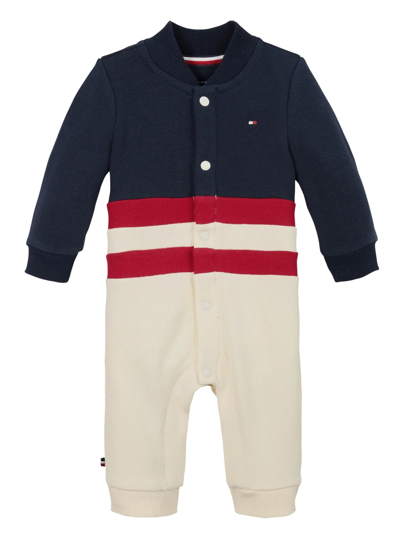 Color Block-Strampler mit Baseball-Kragen