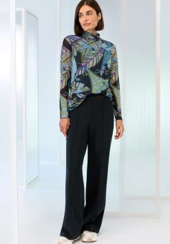 Cooles Print-Shirt mit Rollkragen in Mesh-Ware