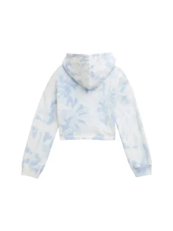 Cropped Hoodie Sweatshirt mit Batik-Muster