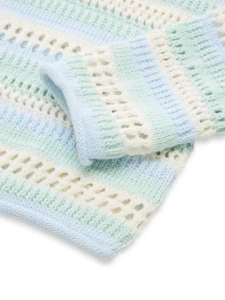 Cropped Strickpullover mit Lochmuster