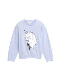 Cropped Sweatshirt mit Wendepailletten