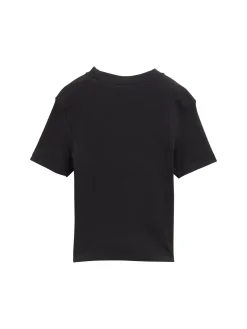 Cropped T-Shirt mit Rippstruktur