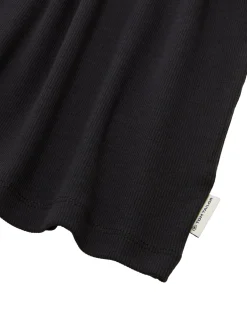 Cropped T-Shirt mit Rippstruktur