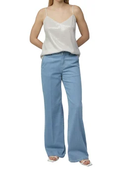 Elastische Wide-Leg-Jeans im Loose Fit