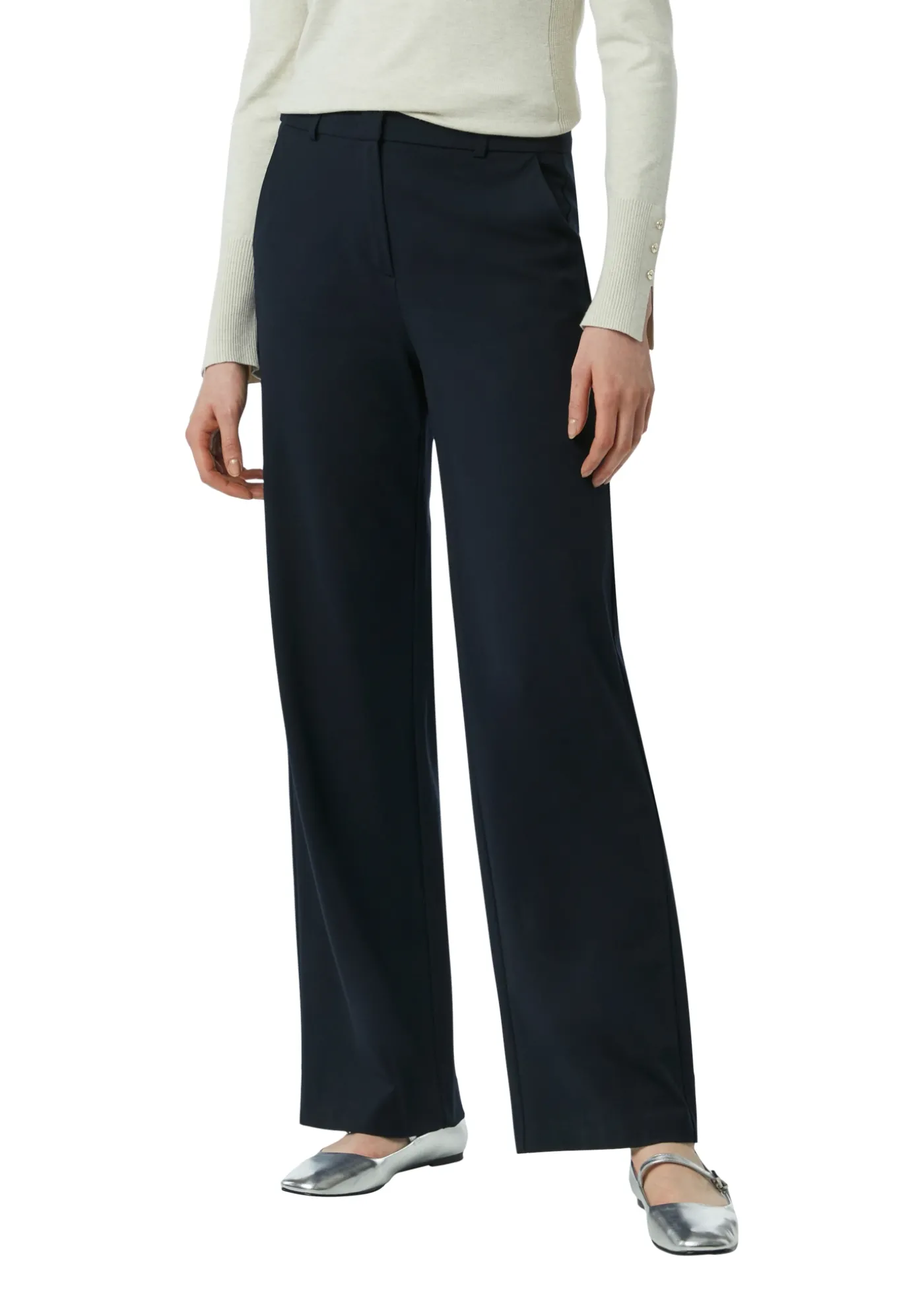 Elegante Marlenehose im Relaxed Fit mit Eingrifftaschen und Gürtelschlaufen