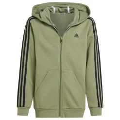 Essentials 3-Streifen Fleece Kapuzenjacke