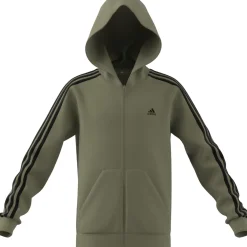 Essentials 3-Streifen Fleece Kapuzenjacke