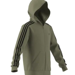 Essentials 3-Streifen Fleece Kapuzenjacke