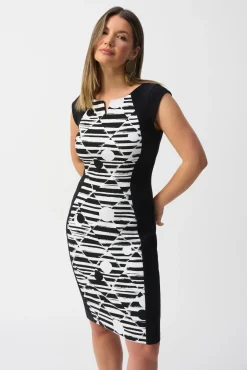 Etuikleid mit Jacquard-Muster und geometrischem Print