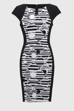 Etuikleid mit Jacquard-Muster und geometrischem Print