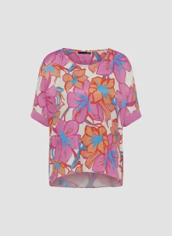Farbenfrohes T-Shirt mit floralem Print