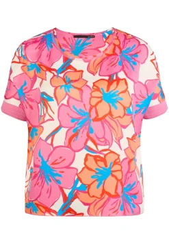 Farbenfrohes T-Shirt mit floralem Print