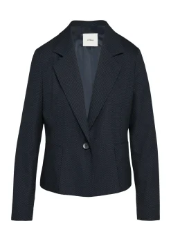Fein gepunkteter Blazer mit großen Taschen