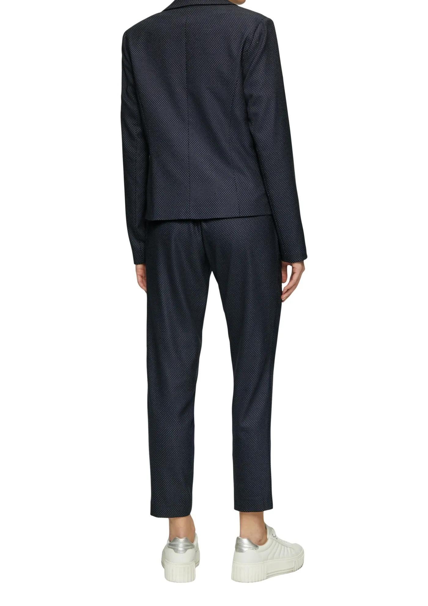Fein gepunkteter Blazer mit großen Taschen