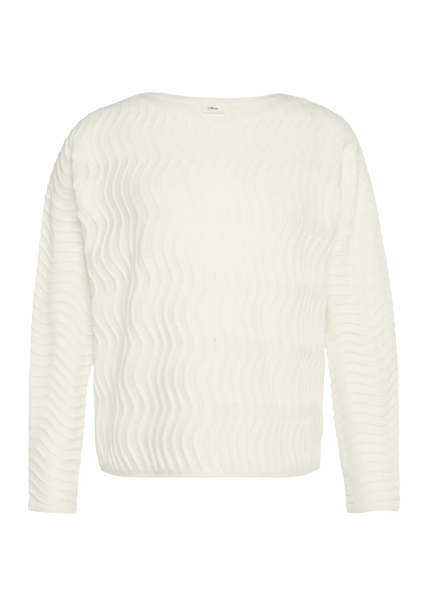 Feinstrickpullover mit Wellenstruktur