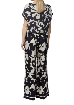 Feminine Schlupfhose mit weitem Bein und All-over-Print