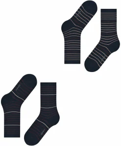 Fine Stripe 2-Pack Damen Socken