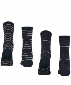 Fine Stripe 2-Pack Damen Socken