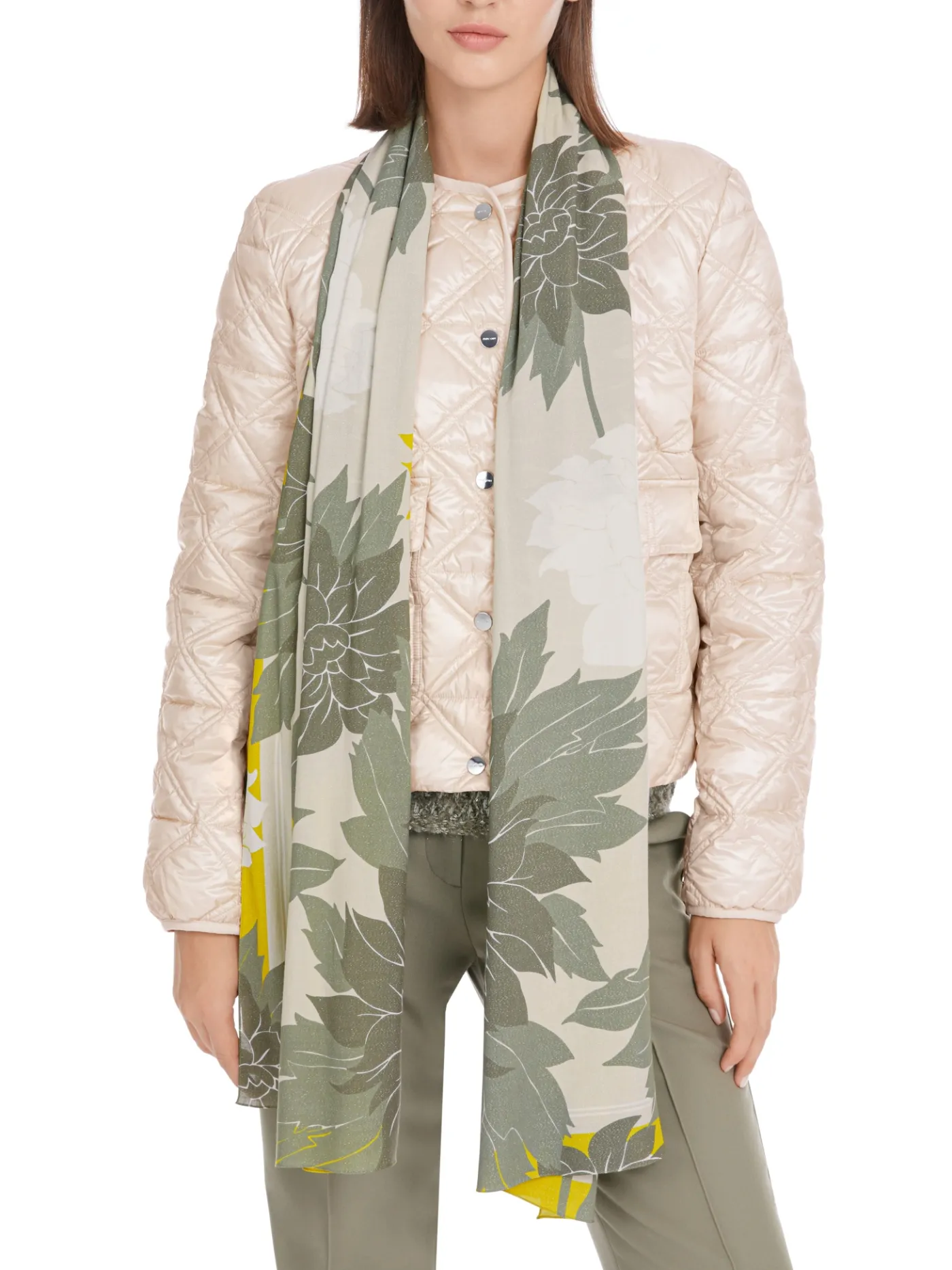 Floraler Schal mit Lurex-Details