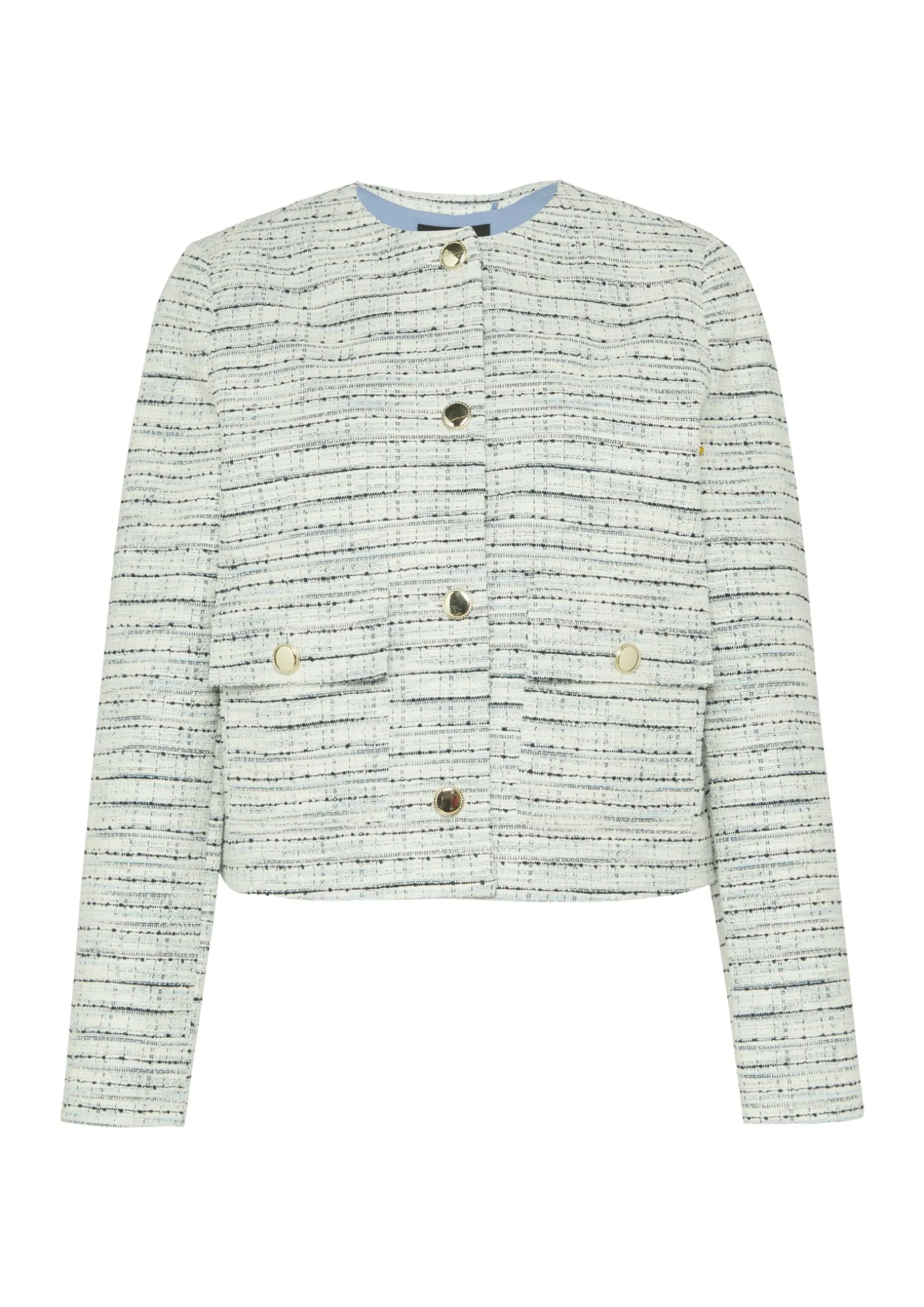 Gefütterte Bouclé-Jacke mit Zierknöpfen