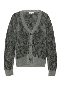 Gemusterter Cardigan mit Glitzergarn