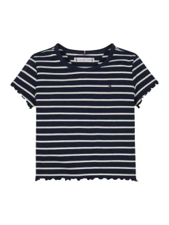 Geripptes Extra Slim Fit T-Shirt mit Streifen