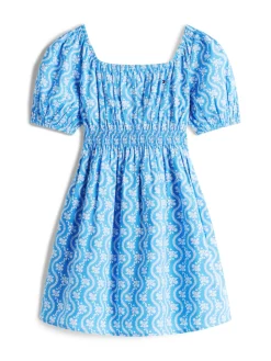 Gesmoktes Kleid mit Blumen-Print