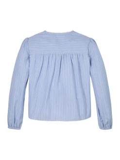Gestreifte Bluse mit Falten