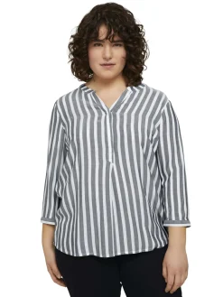 Gestreifte Henleybluse mit LENZING(TM) ECOVERO(TM)