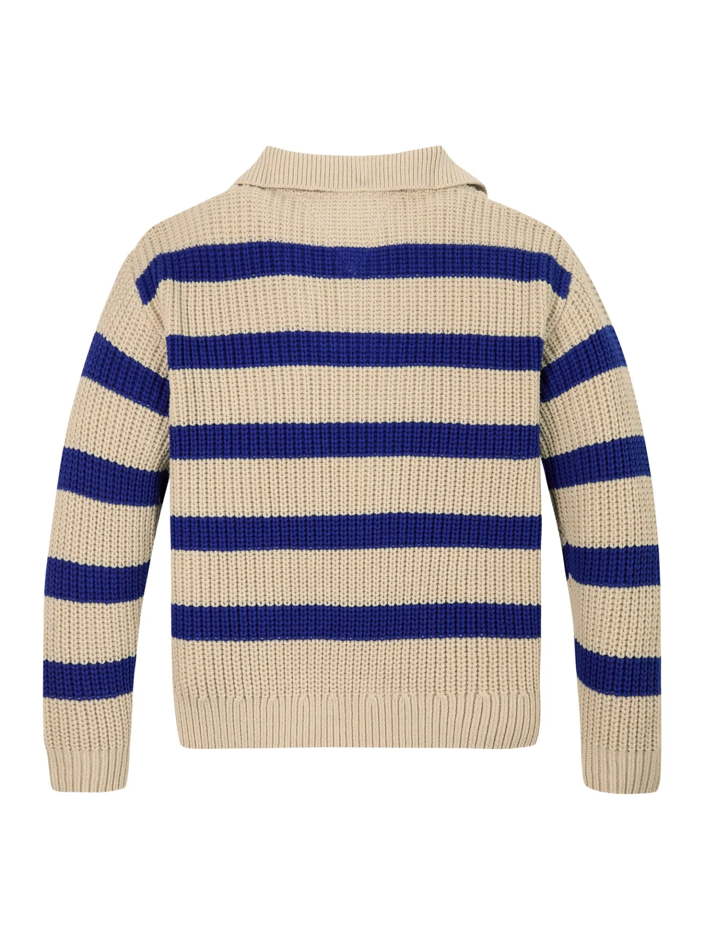 Gestreifter Pullover mit breitem Kragen