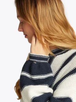 Gestreifter Relaxed Fit Pullover mit Kaschmir