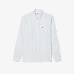 Gestreiftes Regular Fit-Leinenhemd
